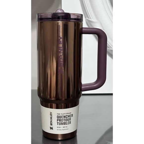 STANLEY QUENCHER PROTOUR FLIP STRAW TUMBLER, 30OZ- POLISHED ROSE GOLD - Picture 3 of 6